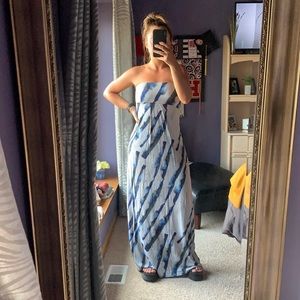 DKNY Blue Patterned Maxi Dress